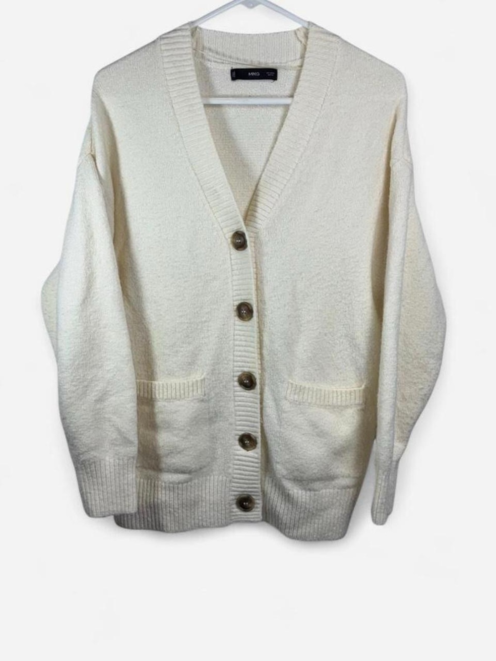 Mango Cream Button Front Cardigan Sweater Medium